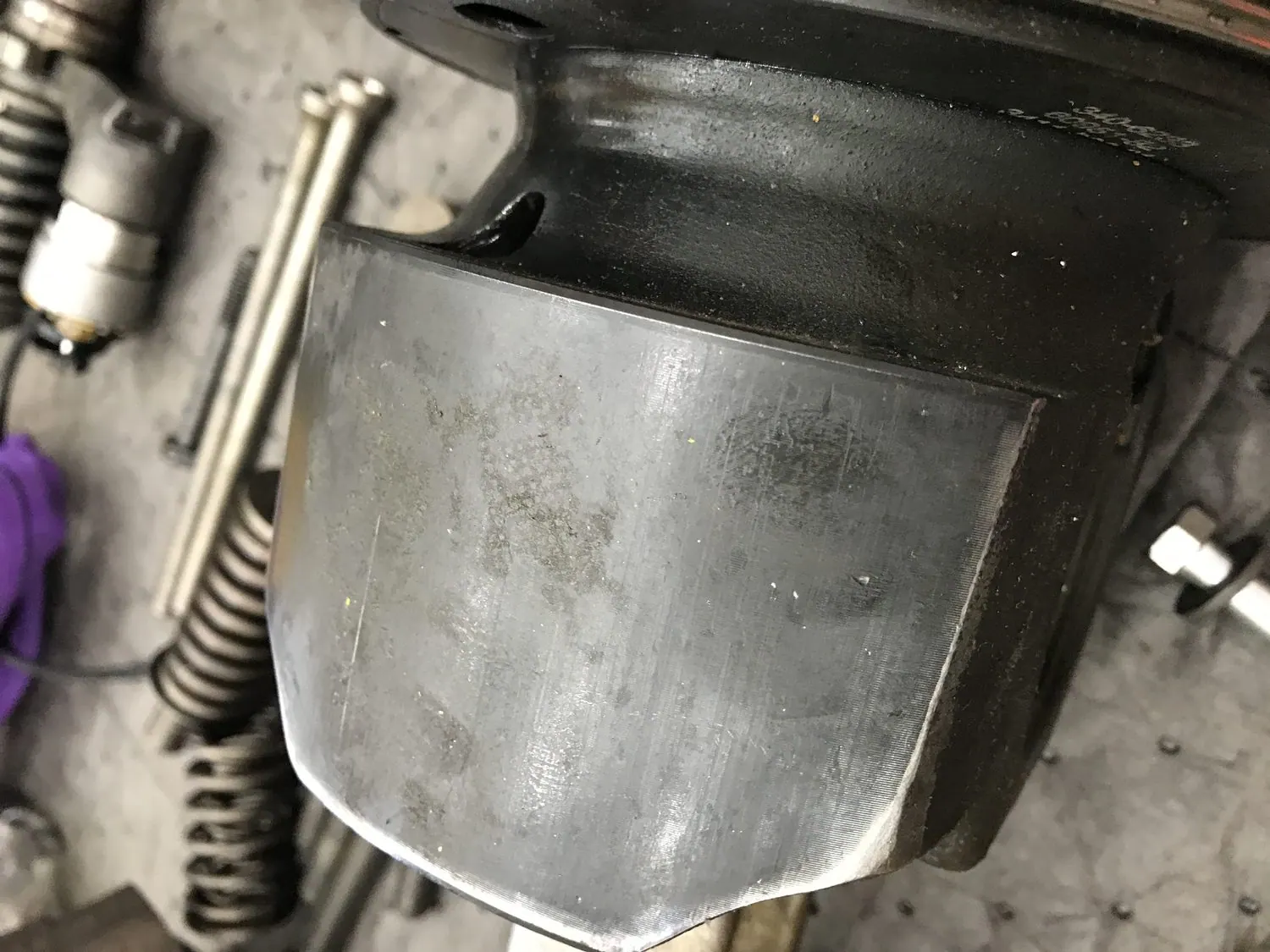 The same piston back to bare aluminium