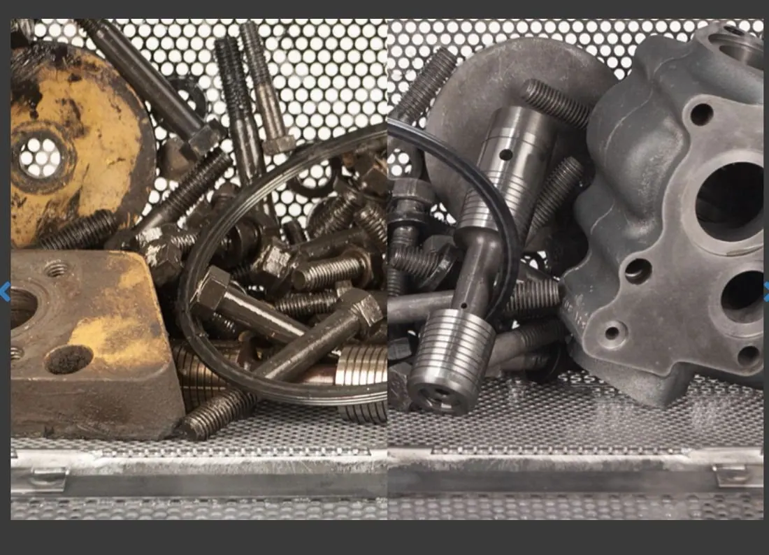 Cylinder heads, valves, springs and hardware loaded in one basket