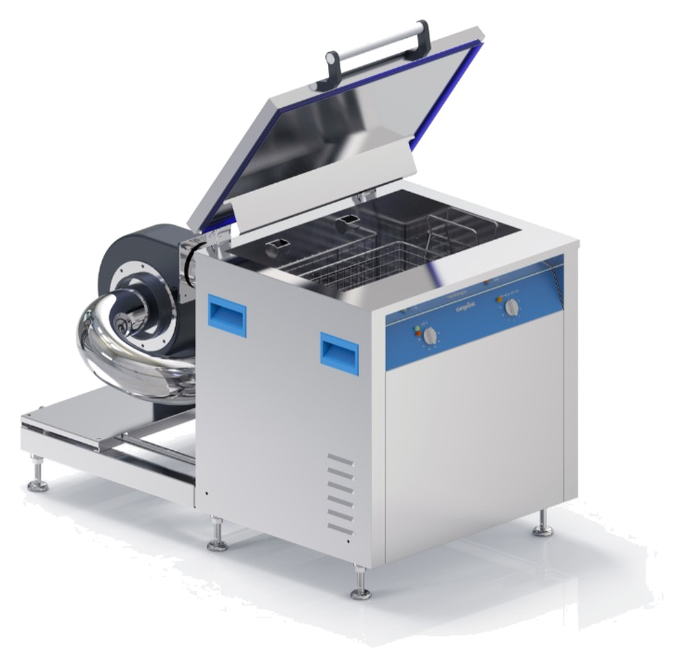 Misonics hot air drying tank, lid raised