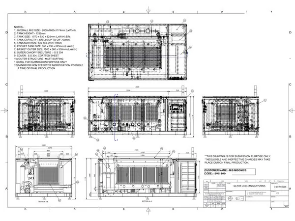 EVS 800 — general arrangement drawing