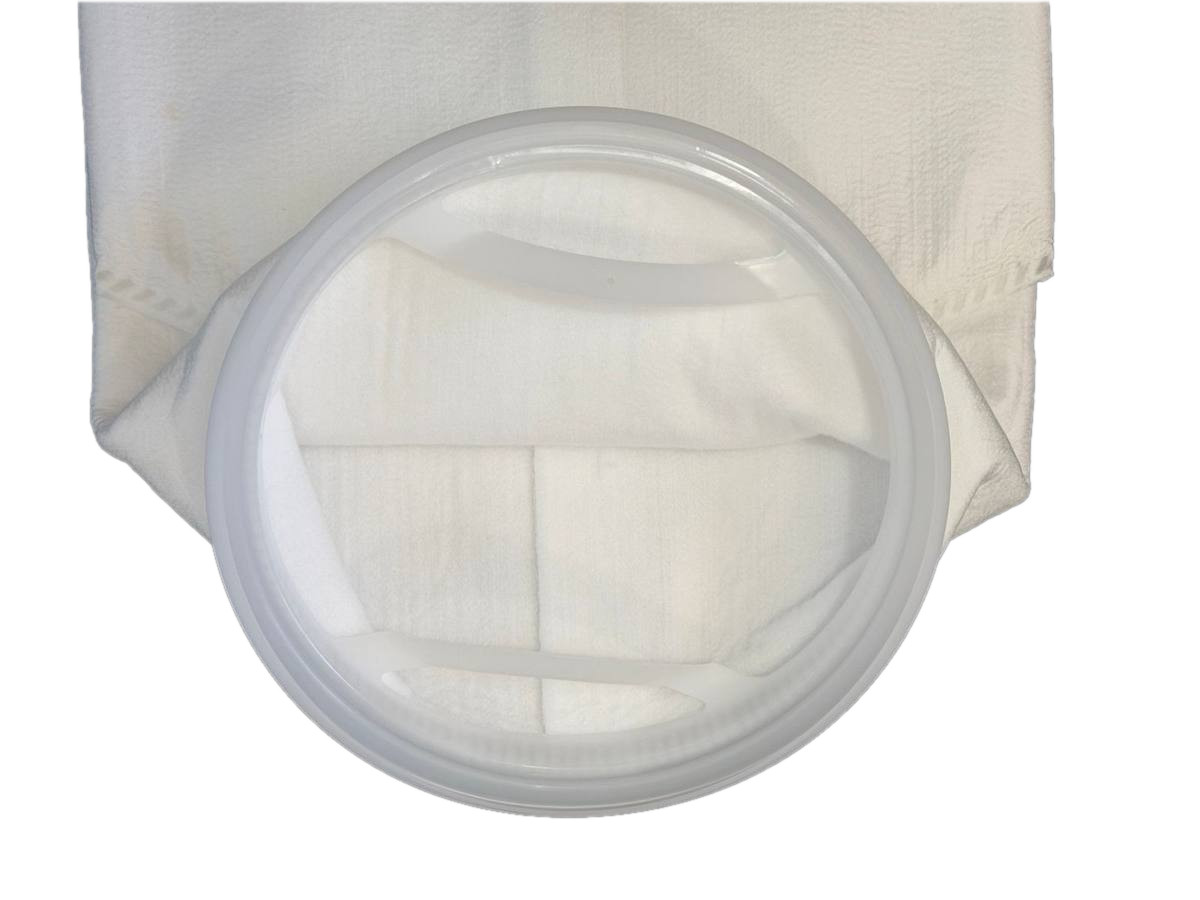 Polyester mesh filter bag mouth and collar