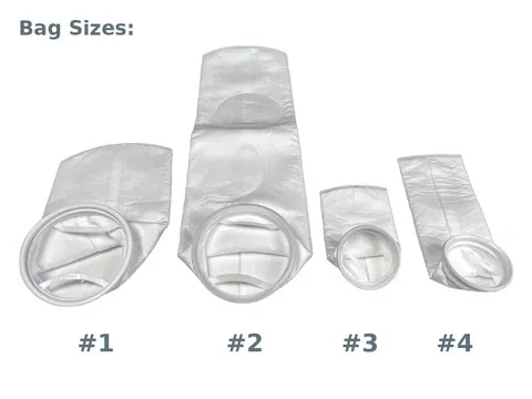 Filter bag sizes 1 to 4, polypropylene needlefelt