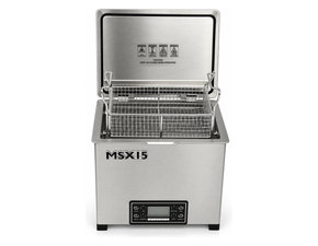 Misonics MSX 15 industrial ultrasonic cleaner &mdash; Front right, lid open