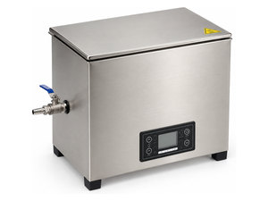 Misonics MSX 30 industrial ultrasonic cleaner &mdash; Lid closed &mdash; drain valve and panel