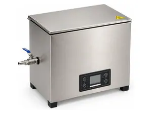 Misonics MSX 30 industrial ultrasonic cleaner &mdash; Lid closed &mdash; drain valve and panel