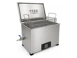 Misonics MSX 30 industrial ultrasonic cleaner — Lid open — front three-quarter