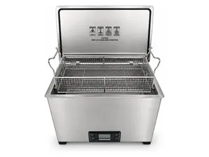Misonics MSX 30 industrial ultrasonic cleaner — Lid open — three-quarter view