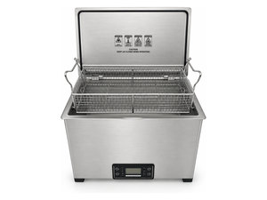 Misonics MSX 30 industrial ultrasonic cleaner &mdash; Front right, lid open