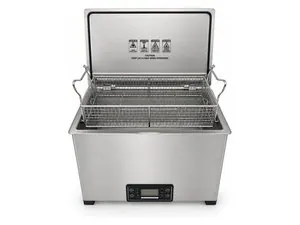 Misonics MSX 30 industrial ultrasonic cleaner &mdash; Front right, lid open