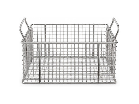 Misonics SonoWash industrial ultrasonic tank &mdash; Basket front elevation &mdash; drain-lock handles