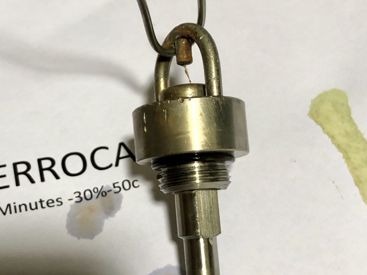 Brass dust suppression nozzle — before and after ultrasonic cleaning — after the cycle