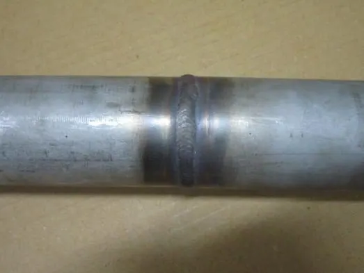 Stainless steel weld before cleaning