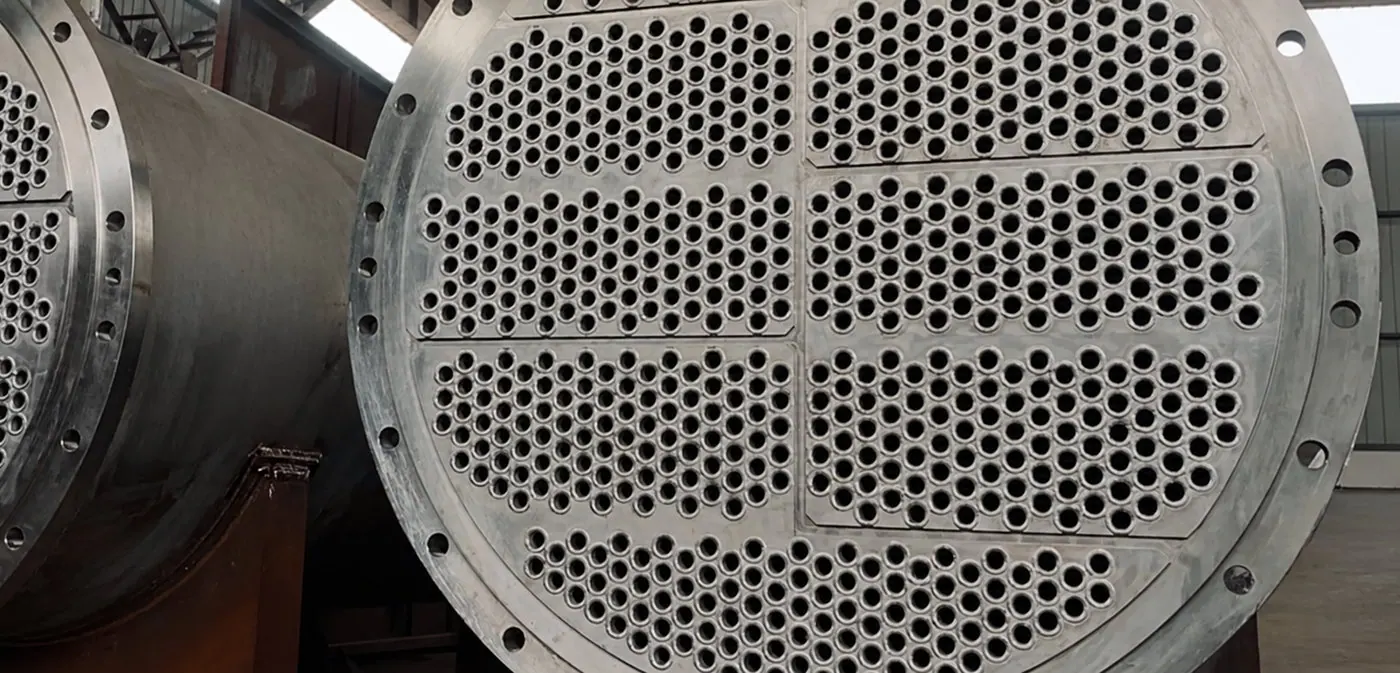 A large shell-and-tube heat exchanger bundle — the core UltraMax duty